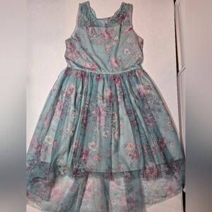 Zenzi Floral Dress in Teal and Pink
